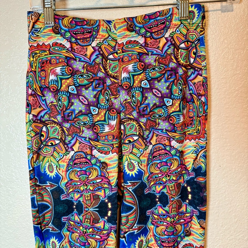 Colorful Patterned Boot Cut Flare Pants - Picture 2 of 11